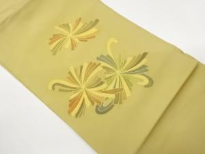 塩瀬金彩抽象松葉模様名古屋帯